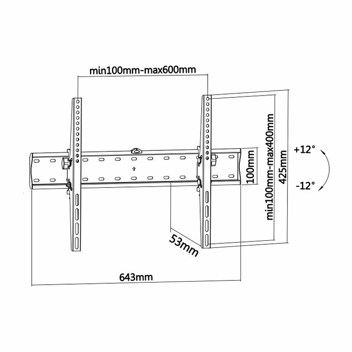 Aisens Soporte Inclinable WT70T-017 para TV y Monitor de 37-70 pulgadas